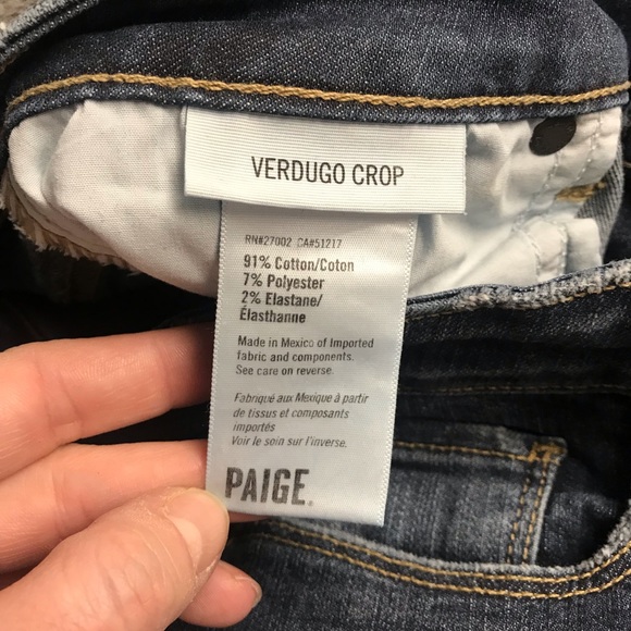 Paige Verdugo Crop Distressed Jeans, Sz 31 - Picture 6 of 8